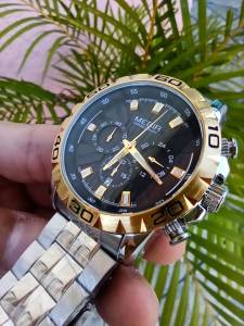 Relgio Megir Chronograph (black/gold)