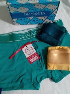 Kit Com 3 Cuecas Boxer Diamantes Lingerie