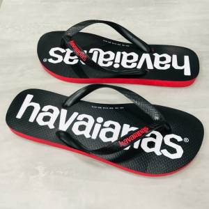 Chinelo Havaianas Logo Preto Com Vermelho - Entregamos!!!