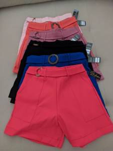 Lote Com 20 Short Bengaline Feminino Novos