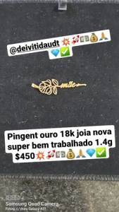 Pingent Em Ouro 18k Joia Nova