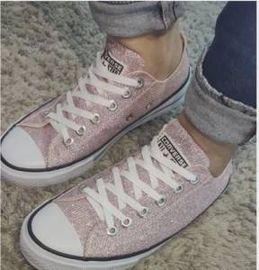 Tnis All Star Glitter Ros Novo