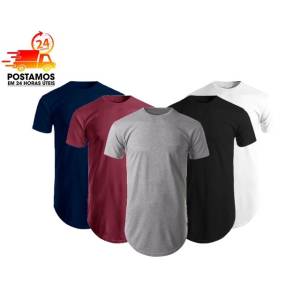 Kit 5 Camisas Masculinas Longline