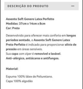 Assento Soft Genere Latex Preto Perfetto