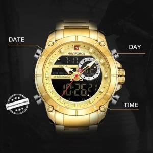 Relgio Masculino Dourado Naviforce