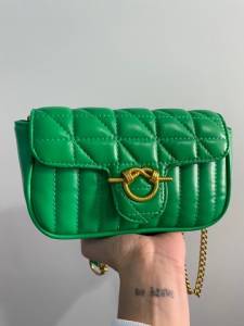 Bolsa Verde Com Dourado