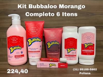 Kit Bubbaloo Morango Completo 6 Itens