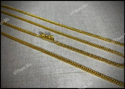 Cordo Banhado Em Ouro 18k Grumet Dupla 3,5mm