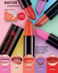 Batom Cremoso Ellas Candy - Vermelho 3,5 G