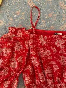 Vestido Vermelho Florido Novo E Importado