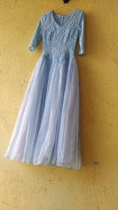 Vestido Debutante Azul Claro