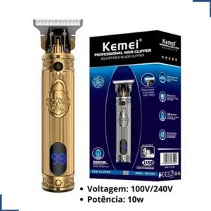 Mquina Aparador De Pelo Kemei Km-700h Dourado 110v/220v Barba Cabelo