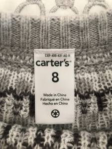 Vestido Em L Cinza Com Bordados Carters Tam 8. Pouqussimo Uso!