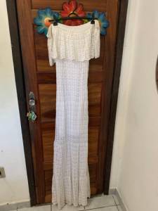 Vestido Longo Branco De Renda