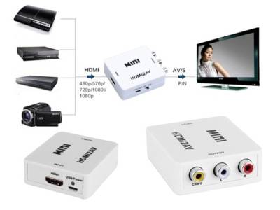 Mini Adaptador Conversor De Hdmi Video Composto 3rca Av