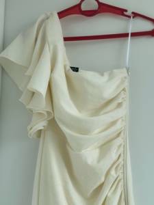 Vestido Off Branco Longo Em Lurex