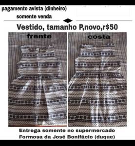 Vestido , Tamanho P, Novo,r$50/leia O Anncio