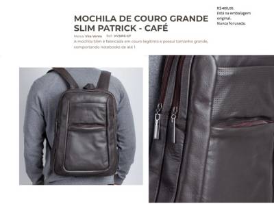 Mochila Grande De Couro Slim Patrick.