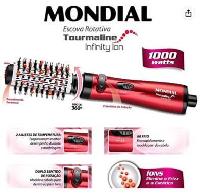 Escova Rotativa Tourmaline Infinity Ion Er-03 127v - Mondial