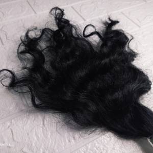 Cabelo Humano 40cm 66g 6,40 Preto,ondulado Regional No Virgem