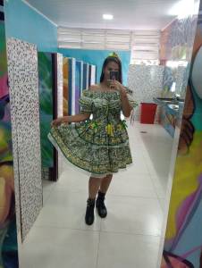 Vestido Verde E Amarelo