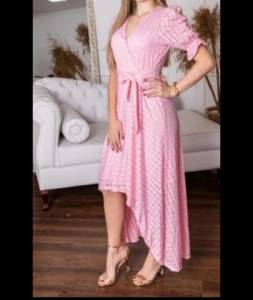 Vestido Plus Size Cor Ros