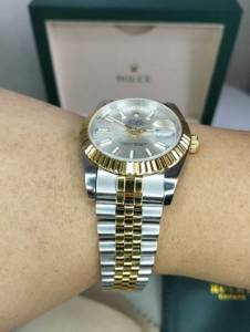 Relgio Masculino Rolex Datejust Misto Banhado A Ouro Aprova De gua