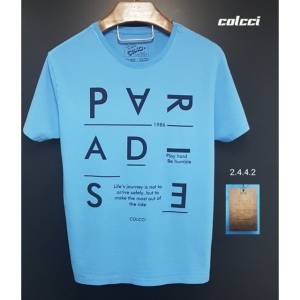 T-shirt Colcci Azul Clara 100% Algodo