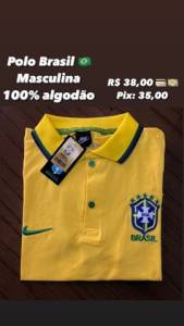 Camisa Do Brasil 100% Algodo Fio 30.1