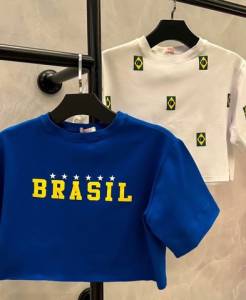 Cropped Brasil 100% Algodo