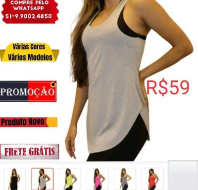 Regata Tapa Bumbum Fitness R$59 Frete Grtis