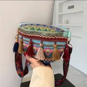 Bolsa Feminina Pochete Boho Em Croch Estampa tnica