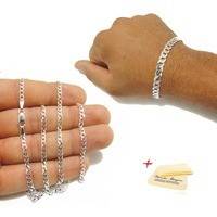 Conjunto Prata Corrente E Pulseira