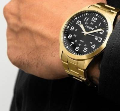 Relgio Orient Original Masculino Dourado Novo