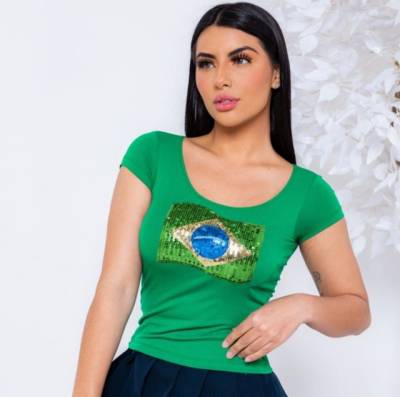 Camisa Do Brasil Babylook