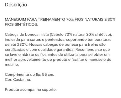 Cabea De Boneca 70% Natural