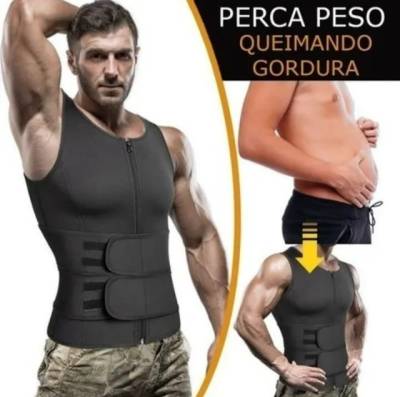 02 Colete Cinta Modeladora Redutor De Cintura Sauna Masculina