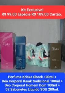 Perfume + 2 Deo Corporal + 2 Sabonetes