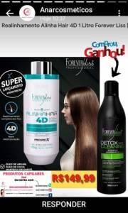 Kit Selagem Alinha Hair Zero 1 Litro (forever Liss)