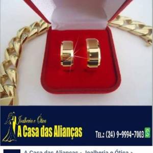 Alianas Ouro Puro 18 Kilates10 Gramas 8 Mm