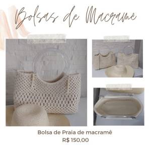 Bolsa Grande De Praia Em Macram