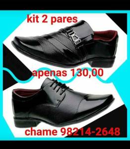 Mega Kit Com 2 Pares De Sapatos Sociais Costurados( Pronta Entrega)