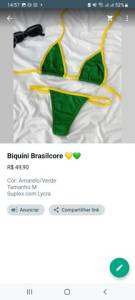 Biquni Suplex Brasil Amarelo E Verde