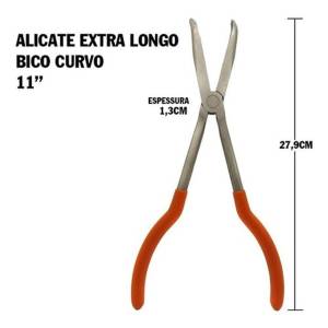 Alicate Bico Curvo Extra Longo 11 Polegadas