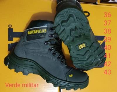 Bota Caterpillar Cano Longo ( Verde Militar) 36 Ao 43