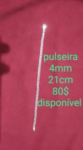 Pulseira De Prata 4mm 21cm