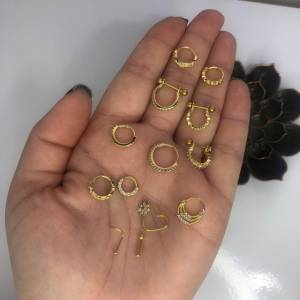 Todos Os Piercing Ao Cirrgico Folheados Ouro (13 Peas)