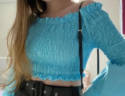 Blusa Em Lastex Azul