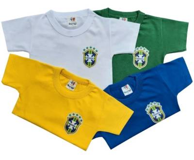 Kit 4 Camisetas M/curta 100% Algodo Brasil Copa P Ao 3