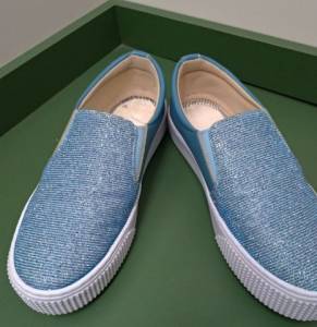 Tenis Slip On Azul Brilhante 34